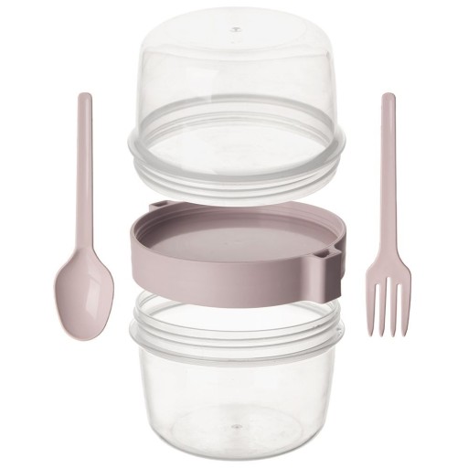 LUNCHBOX nádoba na jogurtový müsli ovocný šalát + príbor 370 ml