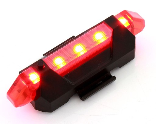5 LED zadné svetlo na bicykel, 5V nabíjanie cez USB