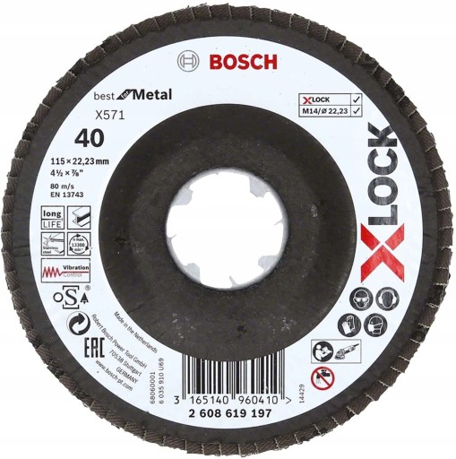 BOSCH lamelový kotúč P40 115mm X571 XLOCK