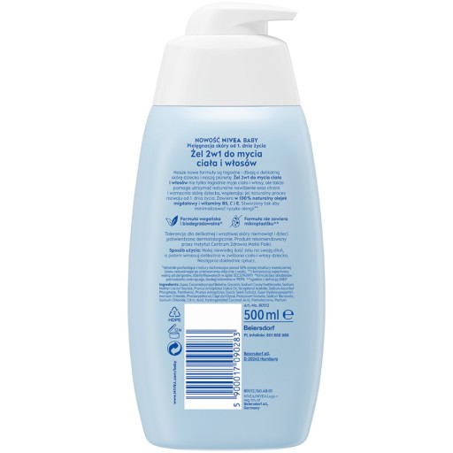 NIVEA BABY UMÝVACÍ GÉL NA TELO A VLASY 2V1 PRE DETI od 1 dňa