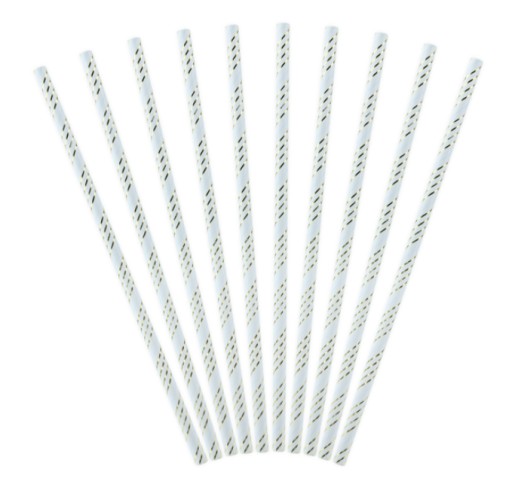 Papierové slamky modré 10 ks. 19,5 cm