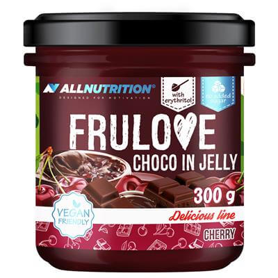 ALLNUTRITION FRULOVE CHOCO IN JELLY CHERRY 300G ČOKOLÁDOVÁ VIŠŇA BEZ CUKRU