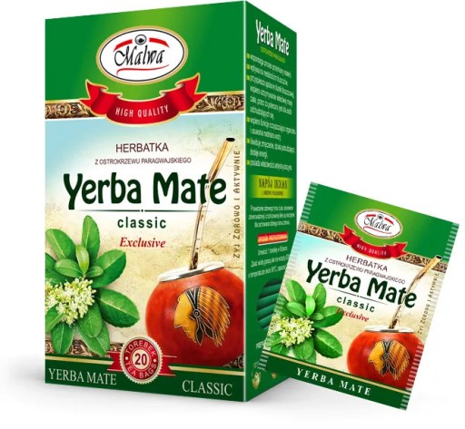 Čaj v obálkach Malwa Yerba Mate classic 20 ks