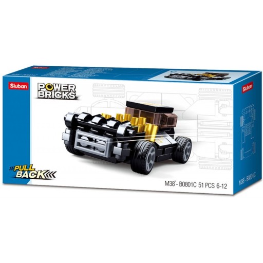 Bloky pretekárskeho auta Sluban 8 vzorov POWER BRICKS 7195