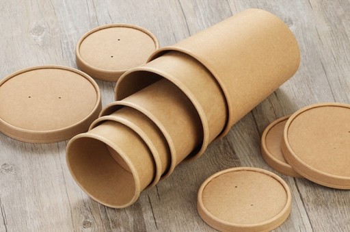 Veko nádoby z kraftového papiera 450ml BIO 25 ks