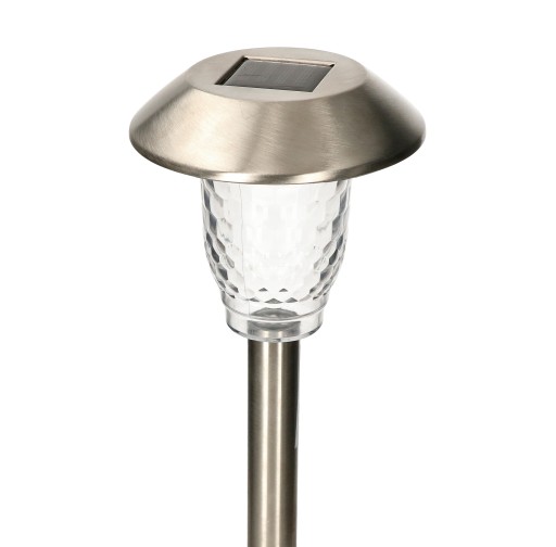 Solárna záhradná lampa CRYSTALS, LED osvetlenie chodníka, strieborná, MK