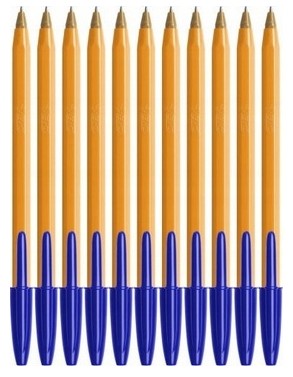 KANCELÁRSKE PERO BIC ORANŽOVÉ ORIGINÁL MODRÉ x10