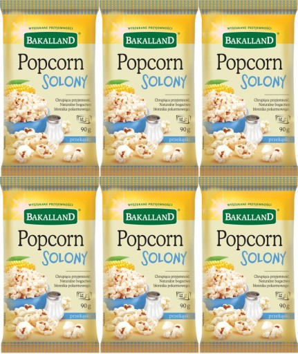Bakalland popcorn do mikrovlnnej rúry solený 90g x6