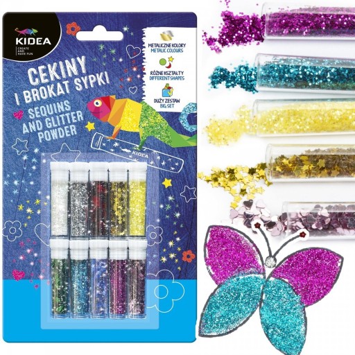 VOĽNÉ GLITTROVÉ FLITRE 10 FARIEB, RÔZNE TVARY