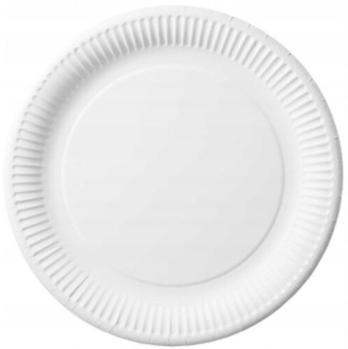 Biele papierové taniere Bio ECO kompostovateľný narodeninový gril 18cm 20 ks.