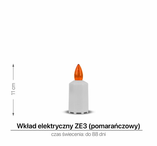 Elektrická LED vložka 11 cm Orange ZE3 s 2xAA batériami Promyk 4