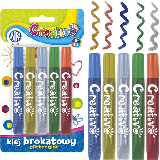 Astra GLITTER GLUE Sada 5 farieb x 10,5 ml