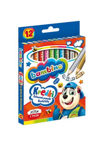 Bambino Hrubé ceruzkové pastelky, 12 farieb, okrúhle