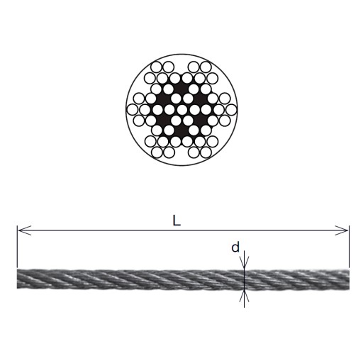 Kábel z nehrdzavejúcej ocele 6 mm 7x19 na meter