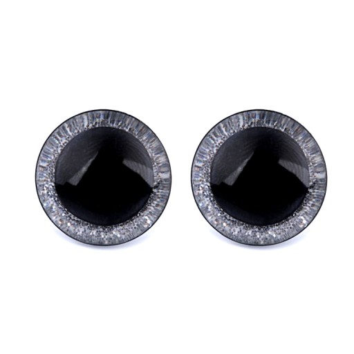 GLITTER SILVER MASCOT EYES 20mm MEDVEĎ