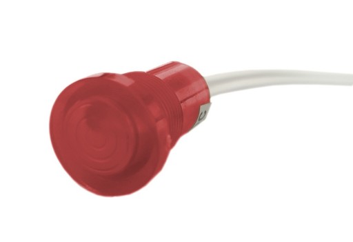 LED indikátor 18mm 12V plastový červený