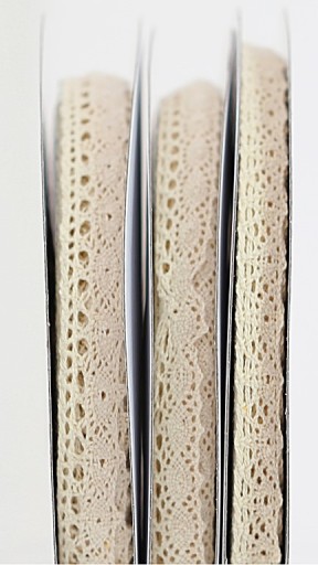 Asymetrická bavlnená čipková stuha 1cm/5y 2ko
