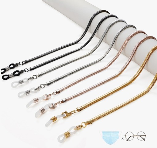Zlatá R retiazka na okuliare Snake 4 mm kov