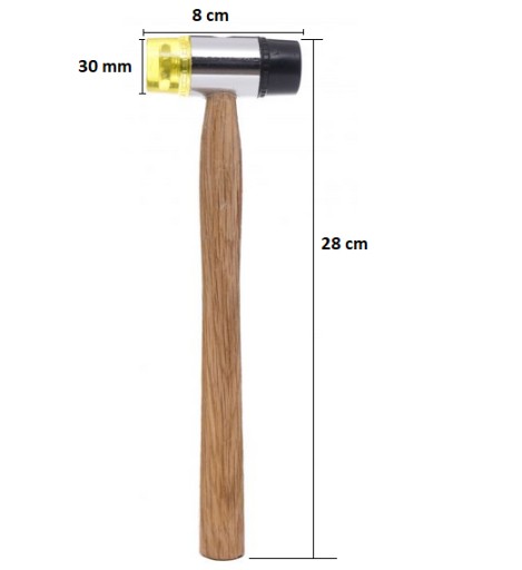 GUMA A PLASTOVÉ KLADIVO 30mm DREVENÁ RÚČKA