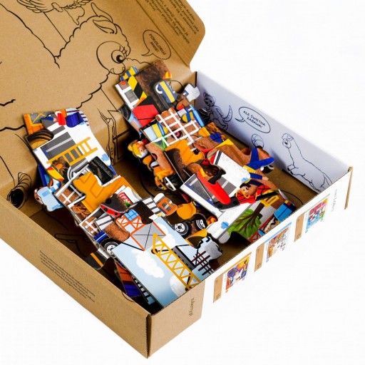 Dvojdielne eko-puzzle Práce sú na stavbe v plnom prúde