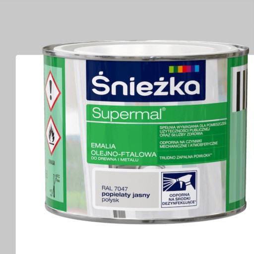 ŚNIEŻKA Supermal olejovo-ftalátový email GLOSS 200ml SVETÝ POPEL
