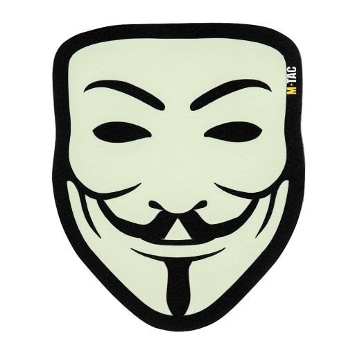 ANONYMNÁ FACE GUY FAWKES NÁPLATA ANONYMITA FLUORESCENT M-TAC