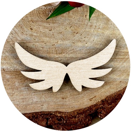 Preglejka ANJELSKÉ KRÍDLA drevené krídelká dekorácia makramé 3,5x7cm - 1 ks.