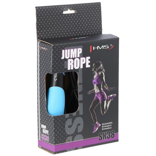 Švihadlo RUBBER ROPE, odolné, s ložiskami v rukovätiach, POHODLNÉ, 275 cm HMS