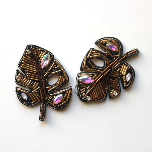 Patch Leaf korálky Monstera Plant Rhinestones
