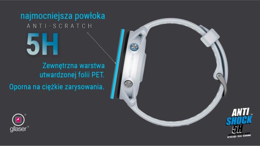Ochranná fólia Glaser Anti-Shock 5H Garmin Forerunner 955