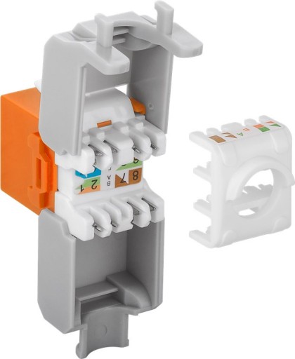 Zásuvka Keystone kat.6A RJ45 UTP 500 MHz Oranžová