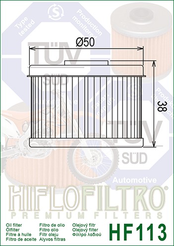 OLEJOVÝ FILTER HIFLOFILTRO HF113