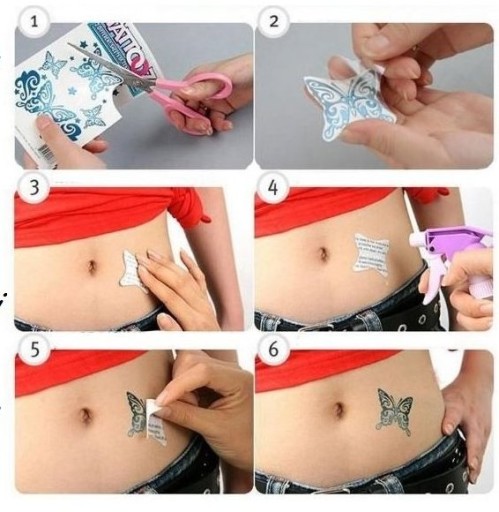 UMÝVAJÚCE METALICKÉ NÁramky na tetovanie Gold Tattoos Sheet TM238