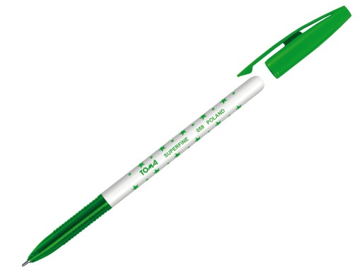 TOMA guľôčkové pero so zelenou náplňou S-FINE SZKOŁA BIURO TO-059