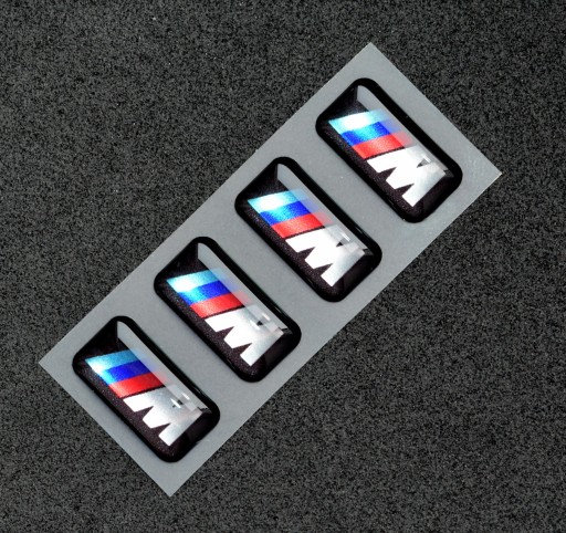 BMW M-Power 3D chrómová nálepka, odznak na ráfikoch, volant 17x9 - 1 ks
