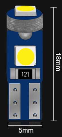 ZELENÁ R5 T5 žiarovka 3 x POWER LED W1,2W W2W POWERFUL - Počítadlo | Hodiny