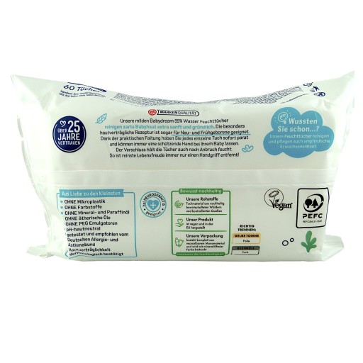 Babydream vlhčené obrúsky 99% VODA 1 x 180 ks