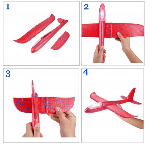 Veľký EPP FOAM LIETADOVÝ klzák LED LAUNCHER