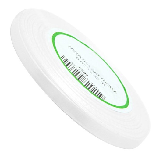 Stuha Biela saténová stuha 6mm 32mb