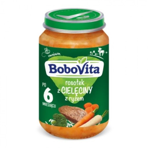 BoboVita Obiadek Teľací vývar s ryžou 190g