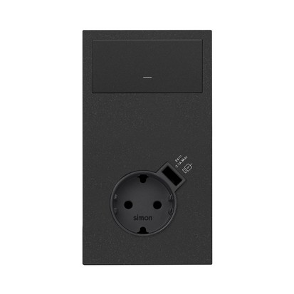 Simon Connect Plug K45/2 grafitovo sivá K105/14