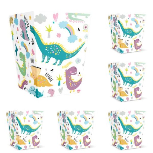Popcorn boxy Sladkosti Snacks Candy DINOSAURS Dinosaurus 6 kusov