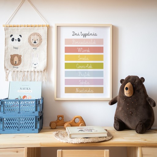 Náučný plagát Dni v týždni A4 MONTESSORI