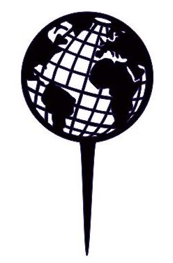 Globe Tortový vrchnák Globe Travel world decor Čierne plexisklo