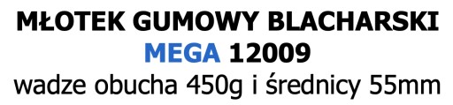 Klampiarske gumové kladivo 225G Fi=40mm Biela ruč. M