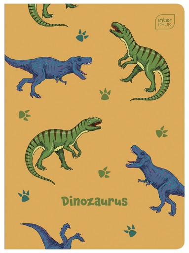 4 X ZÁPISNÍK A5, 16 STR., mriežka, VÝTLAČ DINOSAUROV