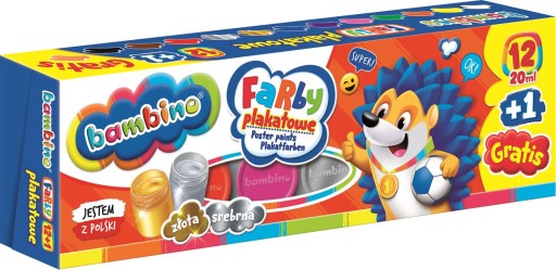 Bambino školské farby na plagáty 12+1 farieb 20ml