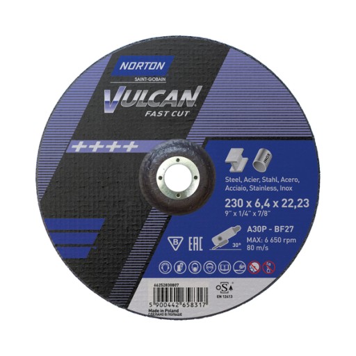 NORTON VULCAN BRUSNÝ KOTÚČ 230x6,4 INOX OCEL