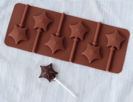 Silikónová forma na tyčinky s čokoládovou hviezdou LOllipops