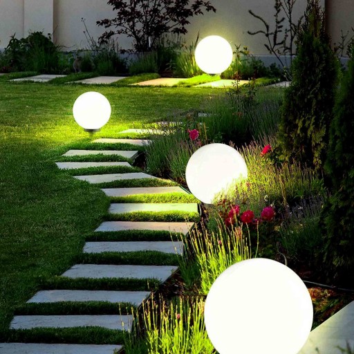 SOLAR LED Záhradná lampa, BIELA GUĽA, 15 cm
